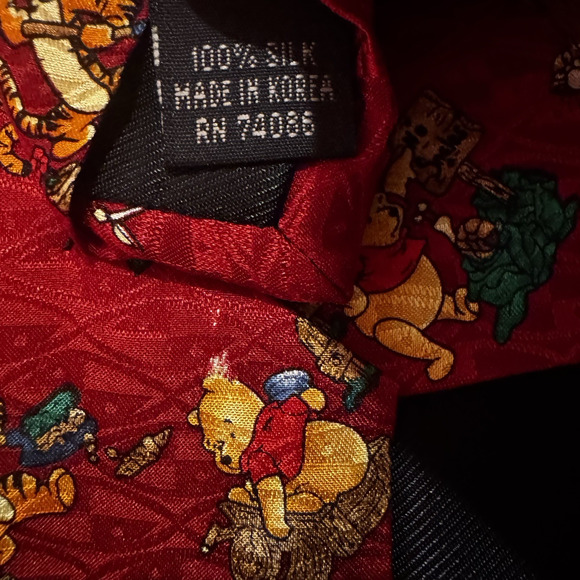 Vintage Disney Pooh 100 Acre Collection Silk Tie JCPenney 1998 Tigger New NOS - Picture 10 of 10